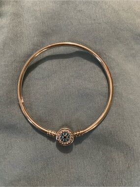 Sterling Silver Evil Eye Bracelet with Sapphire Gemstones and Clip Lock